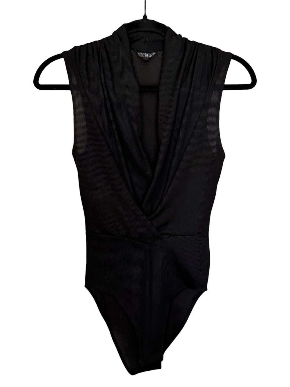 Topshop Ribbed Plunge Bodysuit - Size 2